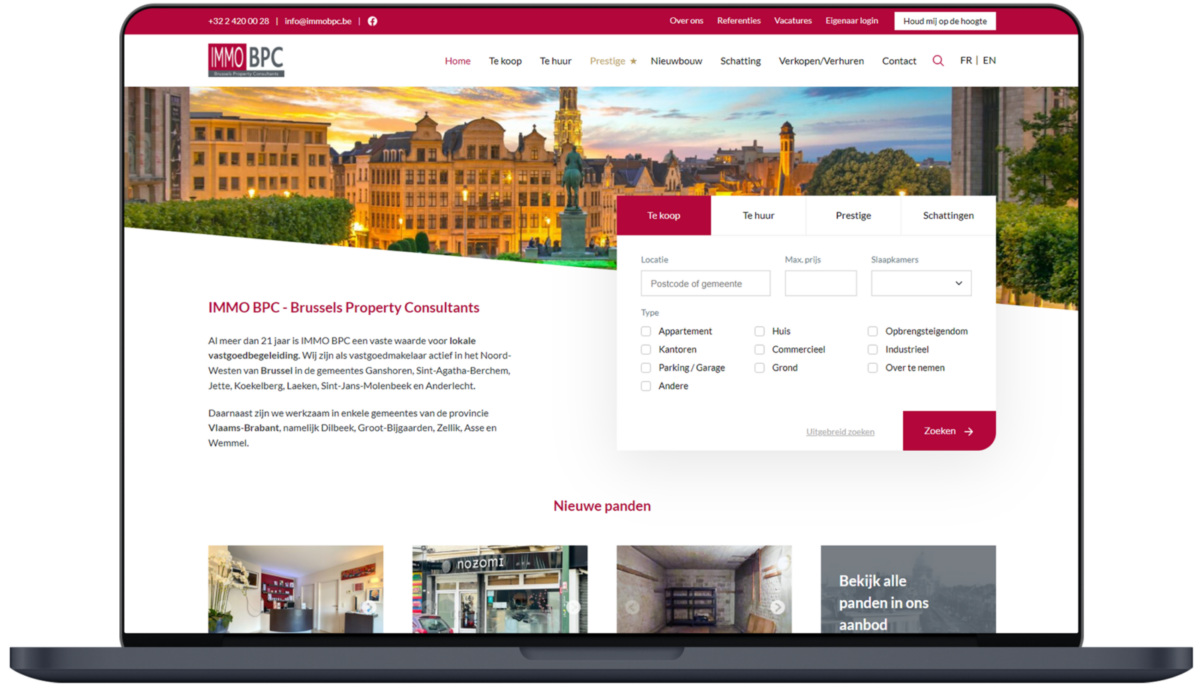 IMMO BPC – Brussels Property Consultants - Website door Fly Media