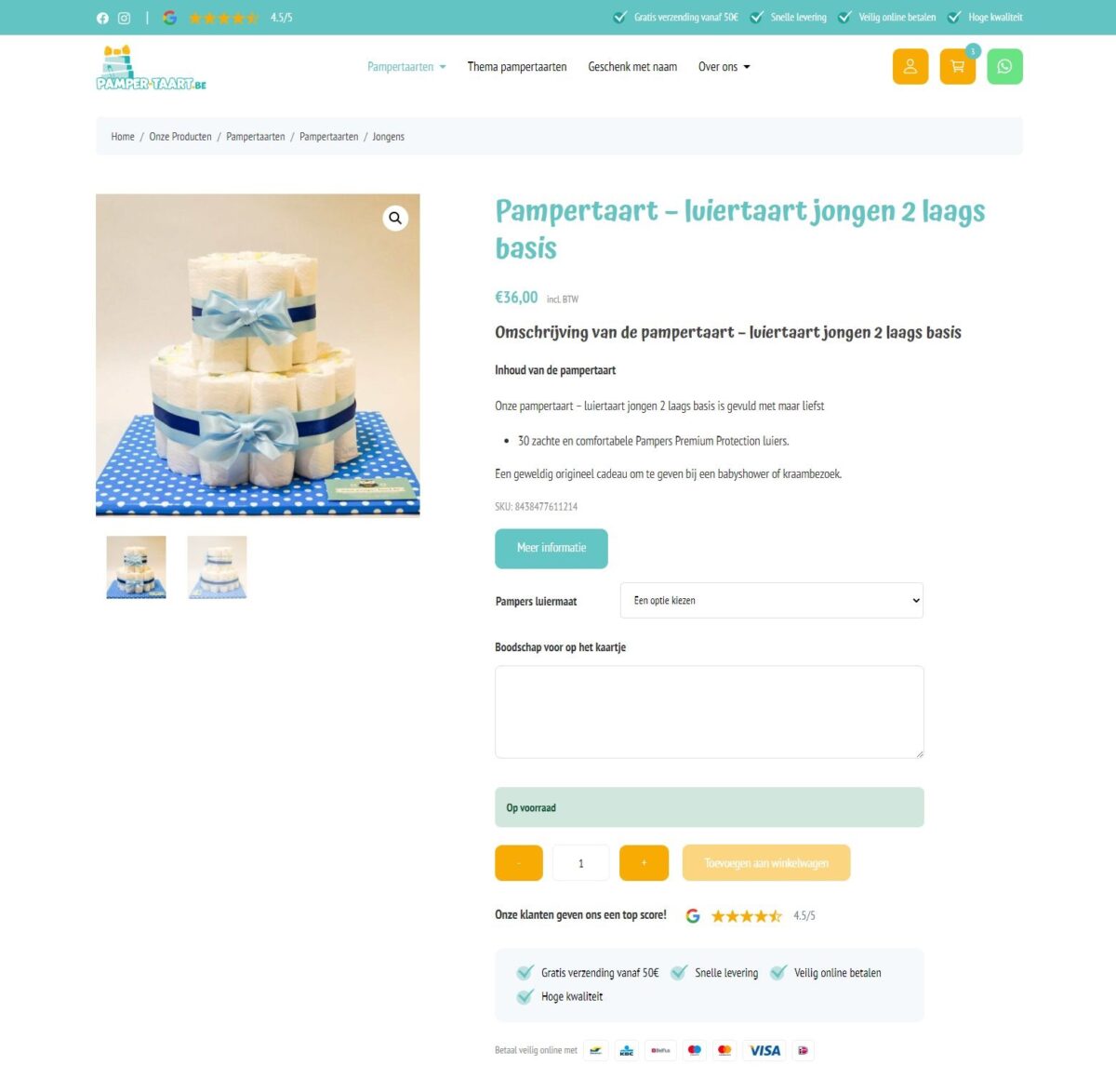 Pamper-taart.be Website by Fly Media