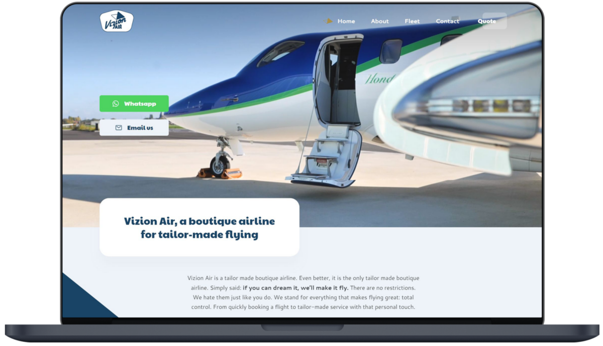 Vizion Air - Website door Fly Media